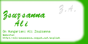 zsuzsanna ali business card